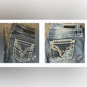 Bundle Set -2 pairs -Vigoss Jeans. Embroidered Pockets- size-8 & size 5/6